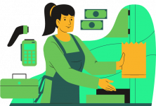 Working Woman Supermarket Attendant